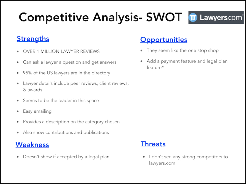 SWOT for Lawyers.com